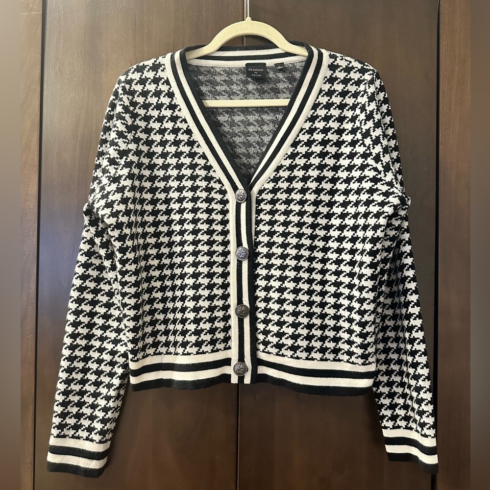 Devotion by Cyrus Houndstooth Cardigan